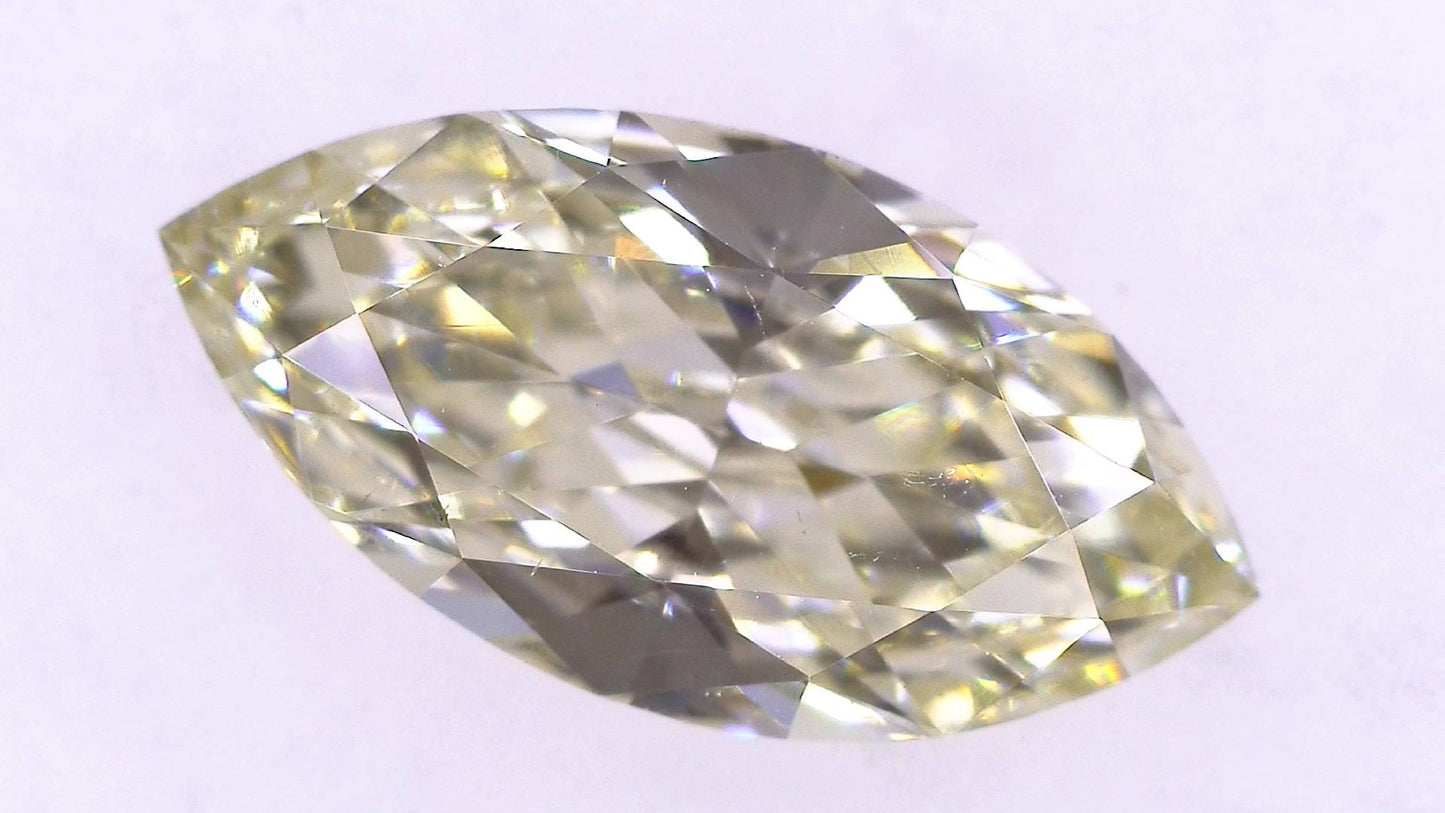 0.878ct UNDER N) VERY LIGHT BROWNISH YELLOW SI-1 ****/GD/GD FAINT NATURAL 10.10-5.10X2.71mm MQ Loose Diamond
