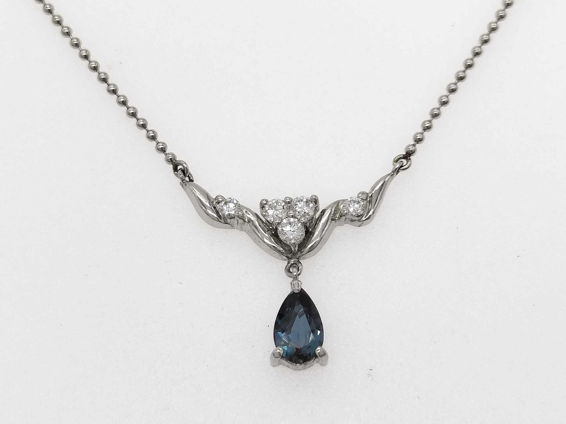 AX 0.35ct D 0.15ct PT900/850 3.9g Necklace 
