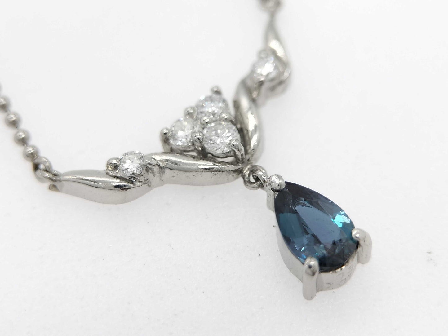 AX 0.35ct D 0.15ct PT900/850 3.9g Necklace 