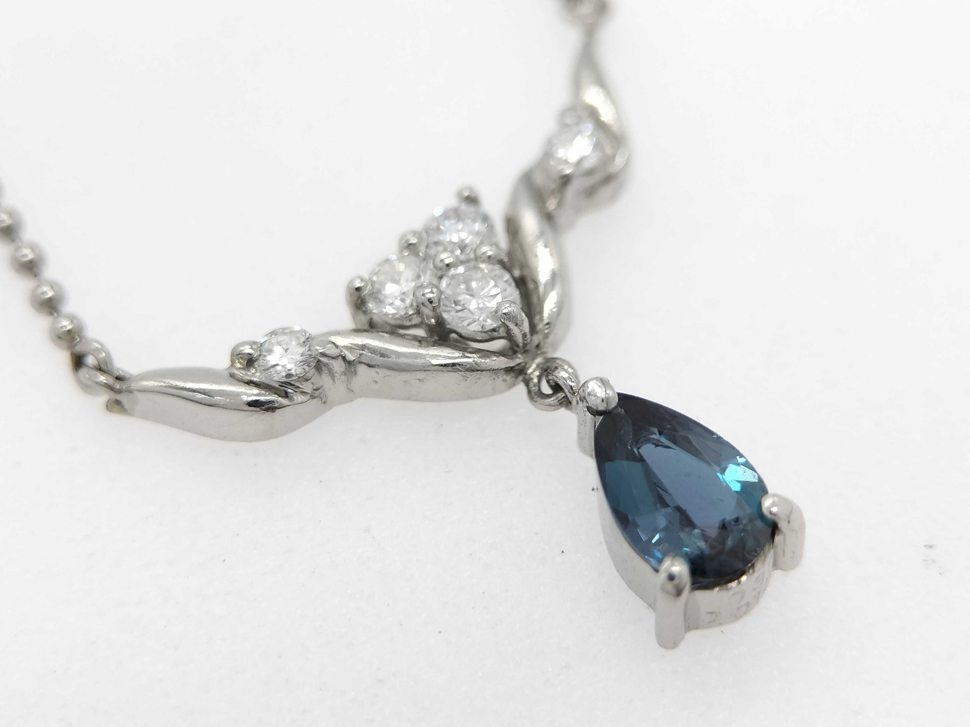 AX 0.35ct D 0.15ct PT900/850 3.9g Necklace 