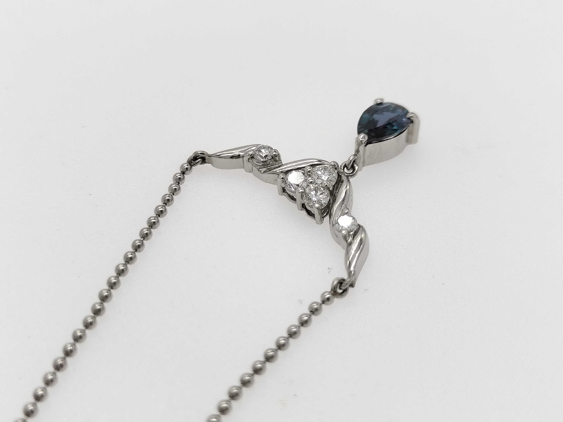 AX 0.35ct D 0.15ct PT900/850 3.9g Necklace 