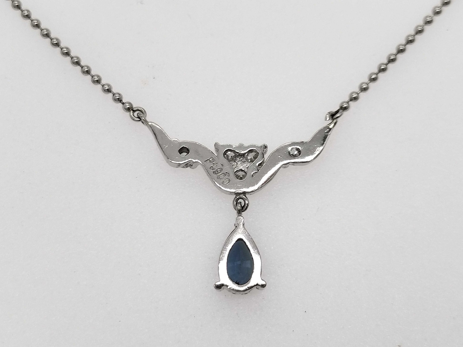 AX 0.35ct D 0.15ct PT900/850 3.9g Necklace 