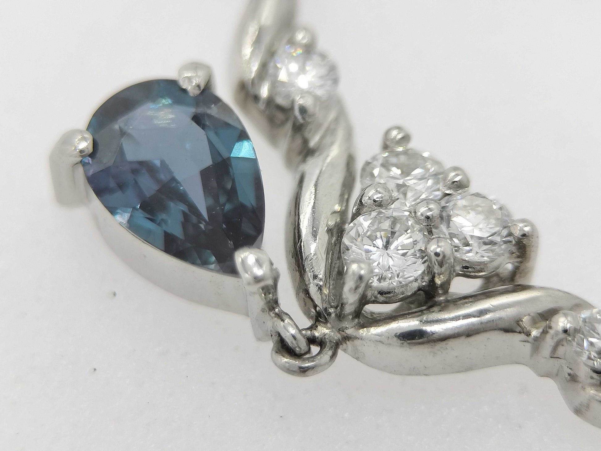 AX 0.35ct D 0.15ct PT900/850 3.9g Necklace 