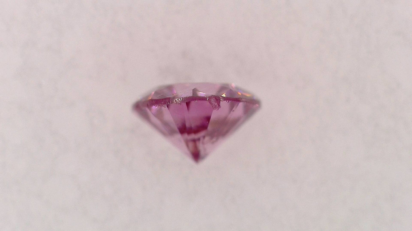0.060ct Fancy Vivid Purple Pink I-1 ****/GD/FR Faint Natural 2.47-2.52 x 1.51mm RD Loose Diamond