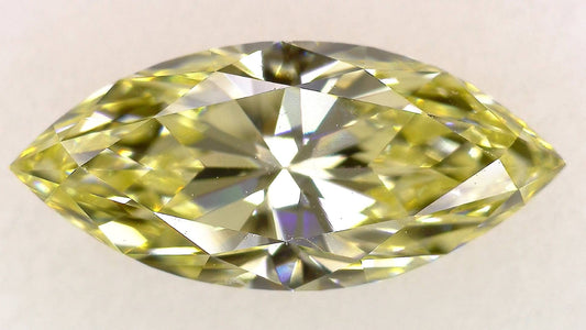 1.514ct Fancy Light Yellow VVS-2 ****/GD/GD NONE NATURAL 12.02-5.37X3.59mm MQ GIA Rareton Hallmarked Diamond Loose