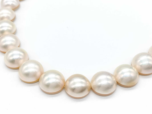 TASAKI Mabe Pearl Necklace, Approx. 13.5mm Diameter, Sterling Silver, 59.4g 