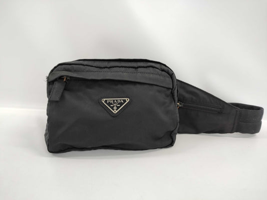 PRADA Nylon Triangle Logo Body Bag Waist Bag