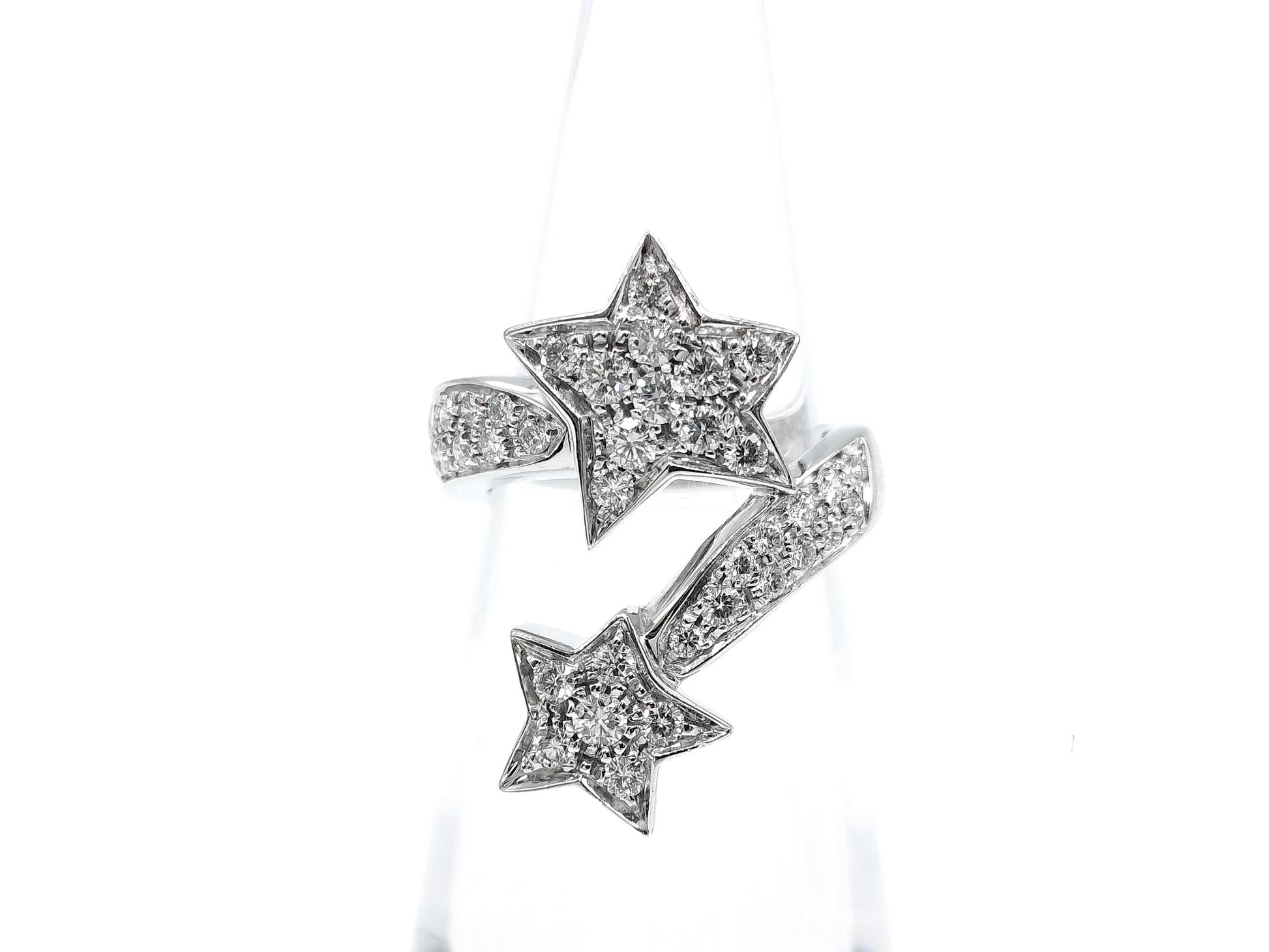 CHANEL Comet #46 Diamond Ring, White Gold, OR750, 6.8g 
