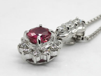 R0.73ct D0.27ct/0.17ct Pt900/Pt850 6.5g Necklace 