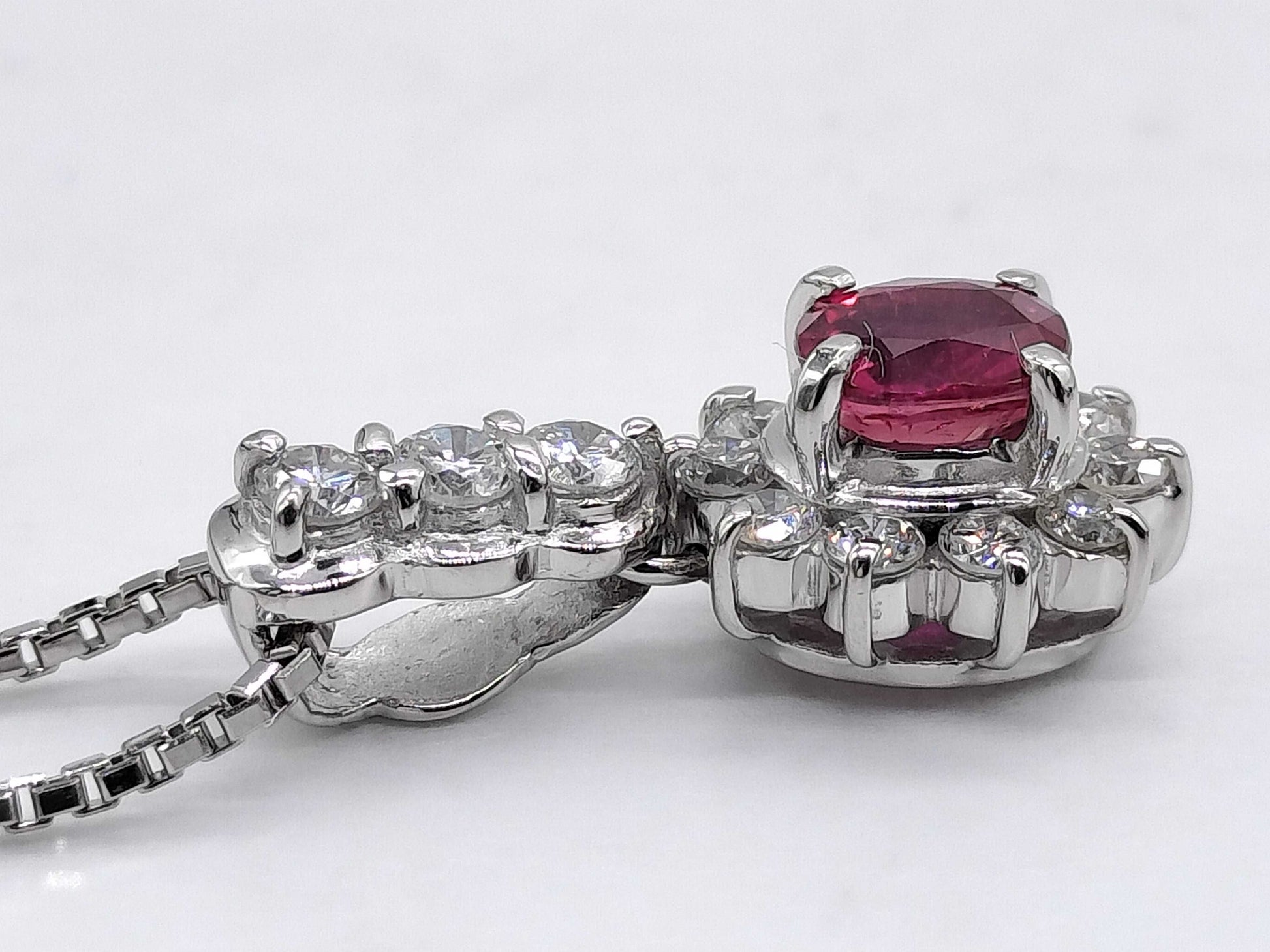 R0.73ct D0.27ct/0.17ct Pt900/Pt850 6.5g Necklace 