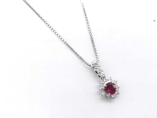 R0.73ct D0.27ct/0.17ct Pt900/Pt850 6.5g Necklace 