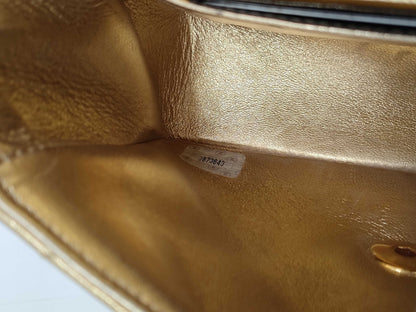 CHANEL Gold Metallic Minimato Handbag, No. 3, Corner and Surface Scratches