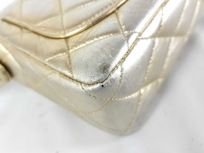 CHANEL Gold Metallic Minimato Handbag, No. 3, Corner and Surface Scratches