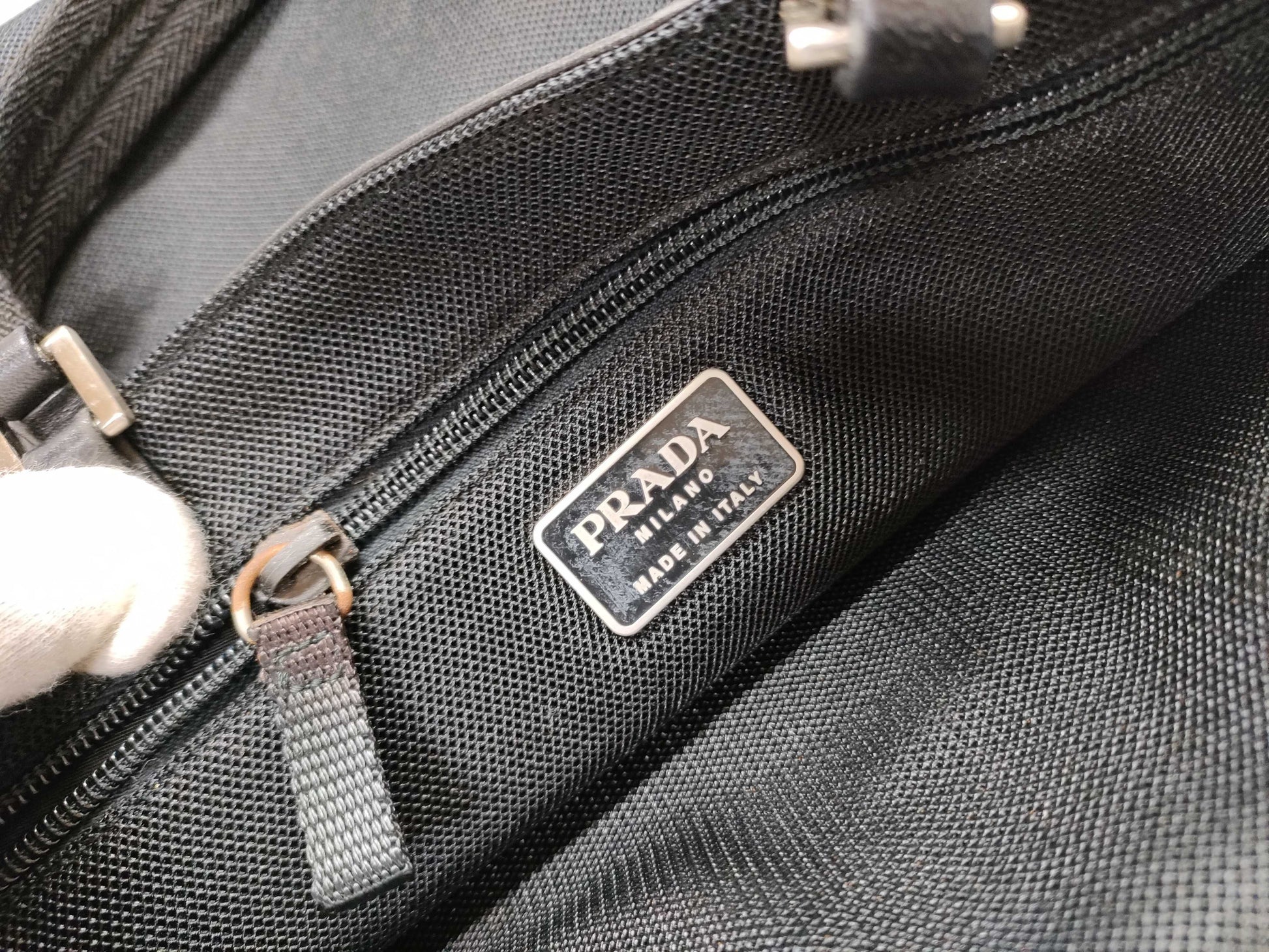 PRADA Canvas x Leather Handbag