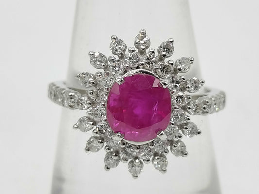 R1.86ct D0.80ct Pt950 4.5g Ring 