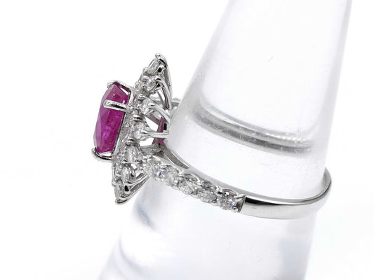 R1.86ct D0.80ct Pt950 4.5g Ring 