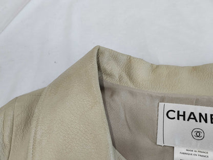 CHANEL Coco Mark Lamb Leather Jacket P31142 Size 34 Jacket
