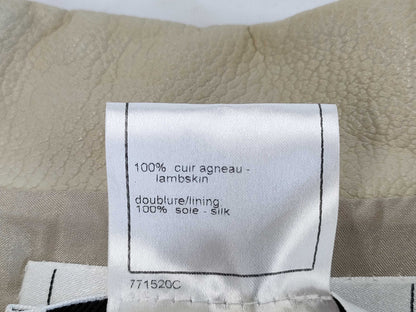 CHANEL Coco Mark Lamb Leather Jacket P31142 Size 34 Jacket