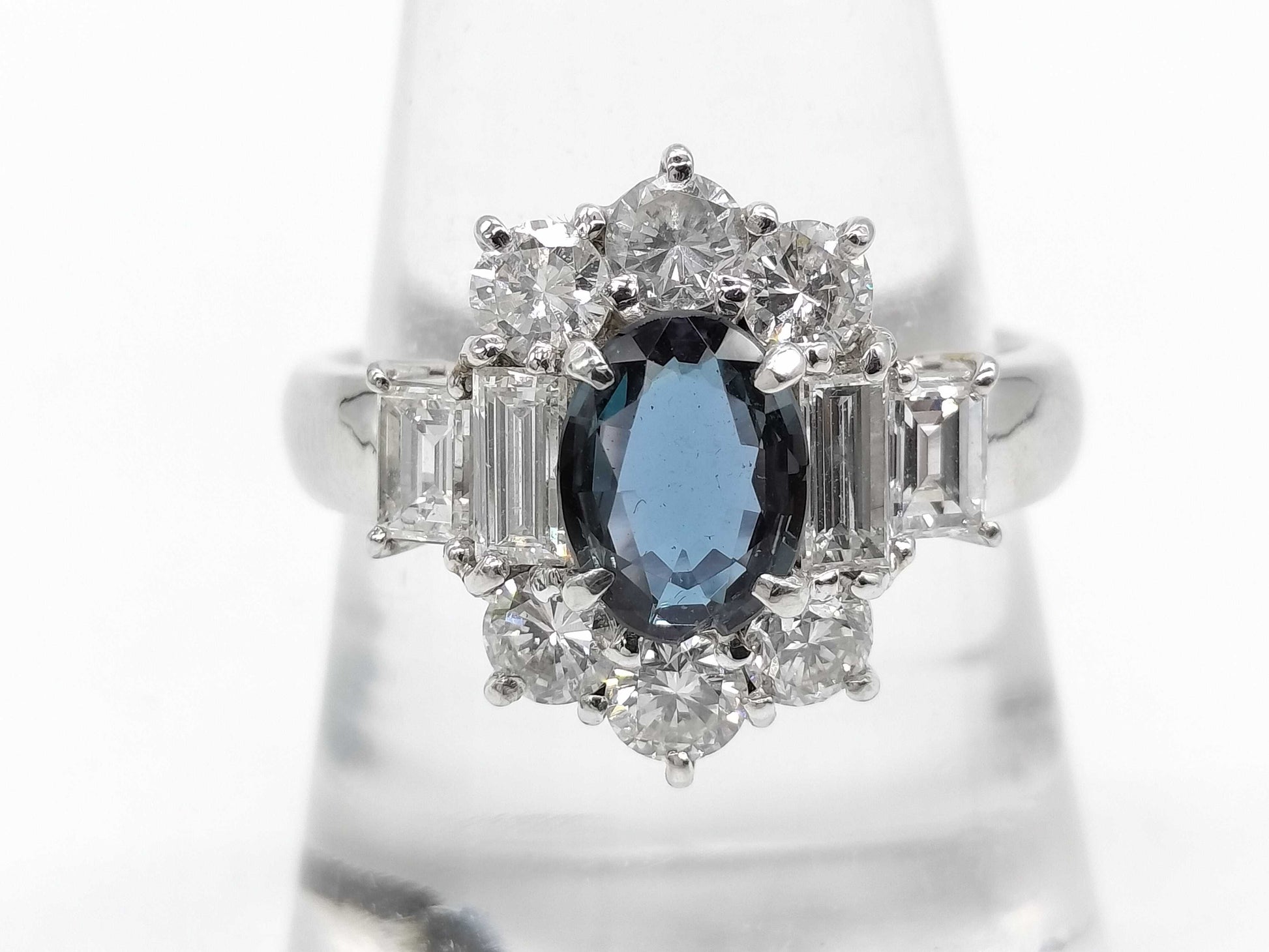 AX 0.88ct D 1.68ct Pt900 8.5g Ring 
