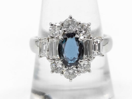 AX 0.88ct D 1.68ct Pt900 8.5g Ring 