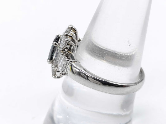 AX 0.88ct D 1.68ct Pt900 8.5g Ring 