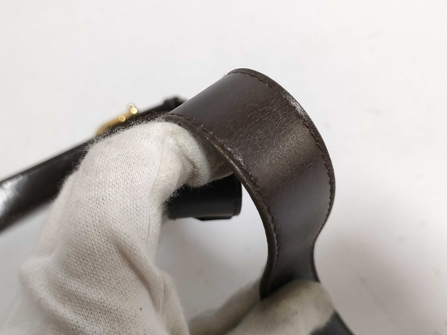 CELINE Leather Shoulder Bag Brown Shoulder Bag