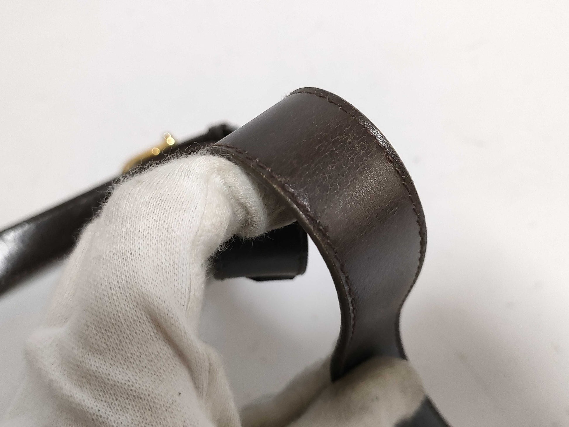 CELINE Leather Shoulder Bag Brown Shoulder Bag