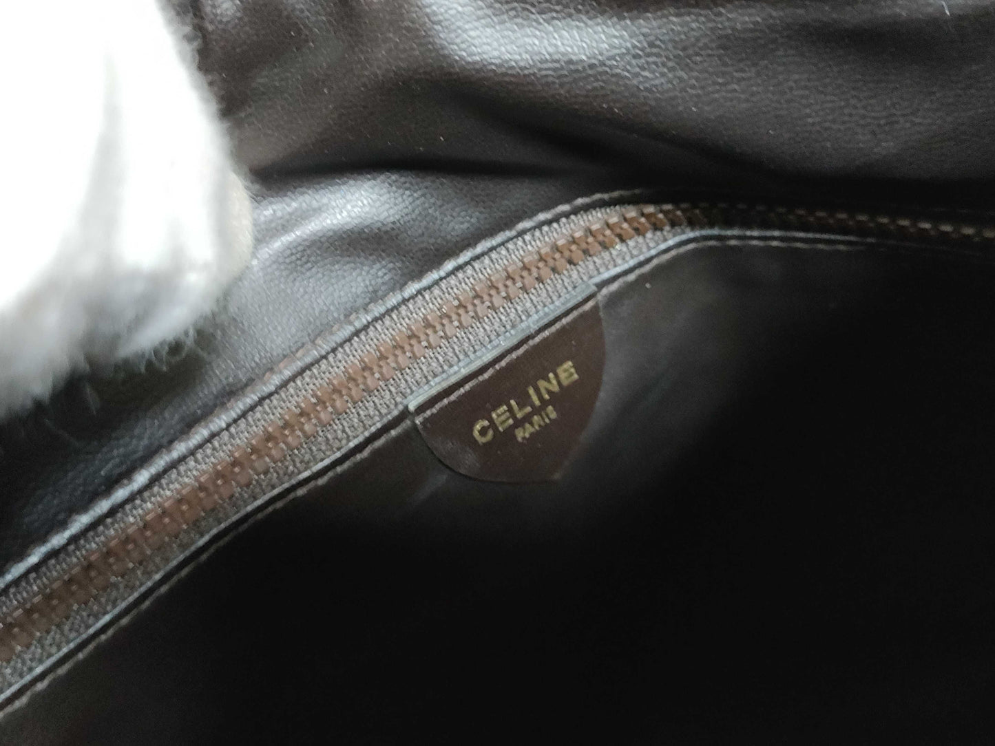 CELINE Leather Shoulder Bag Brown Shoulder Bag