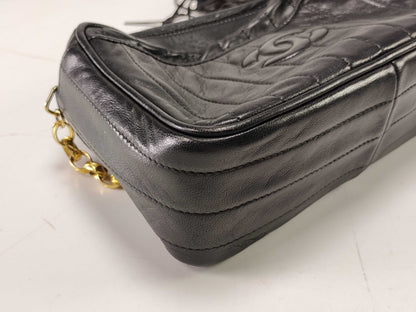CHANEL Lambskin Tassel Chain Shoulder Bag, Vertical Stitch, No. 2
