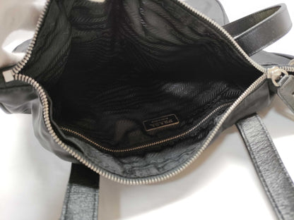 PRADA nylon and leather tote bag