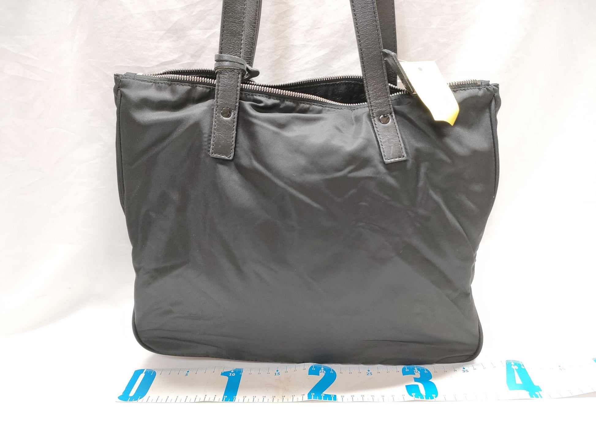 PRADA nylon and leather tote bag