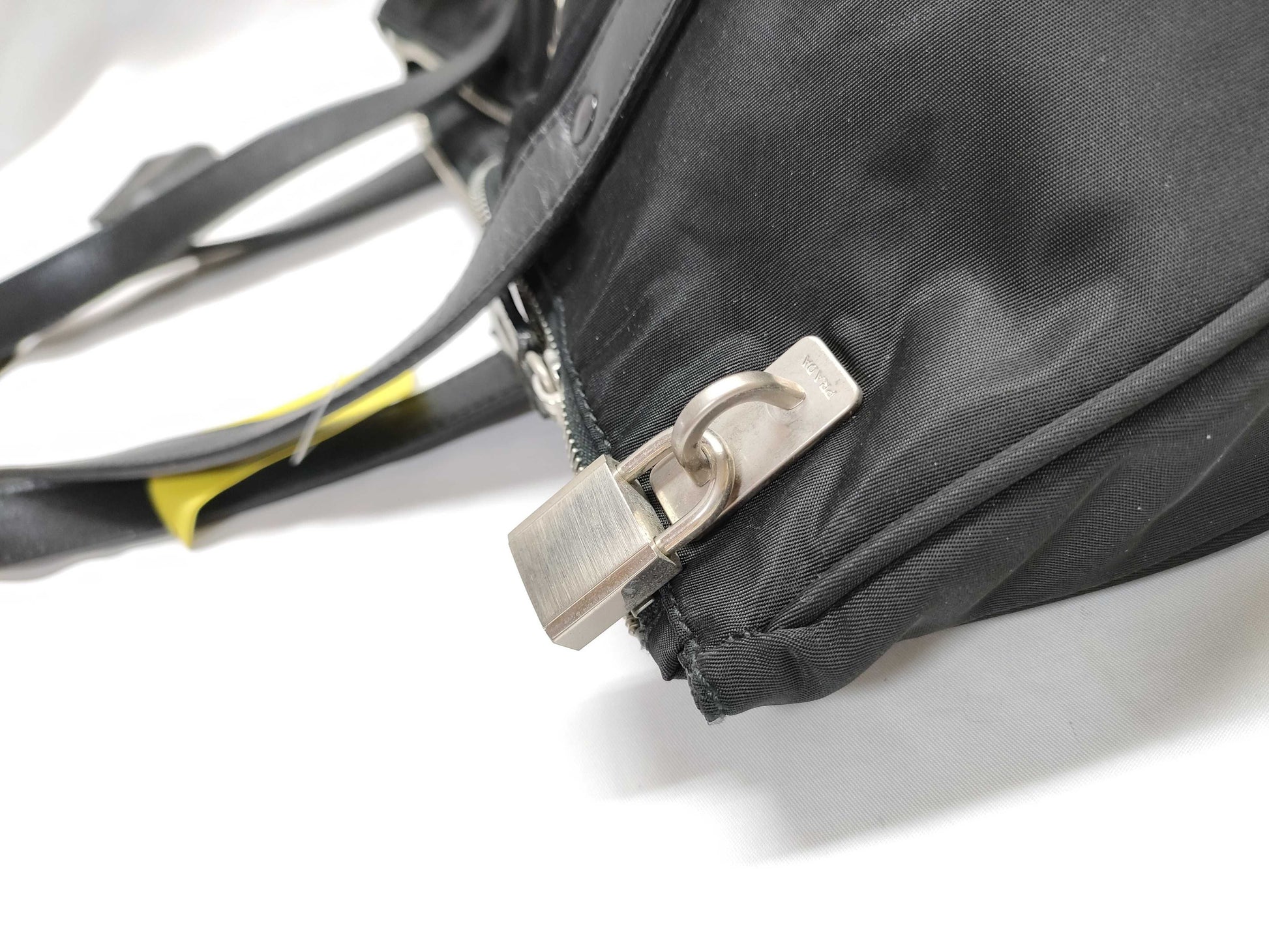 PRADA nylon and leather tote bag
