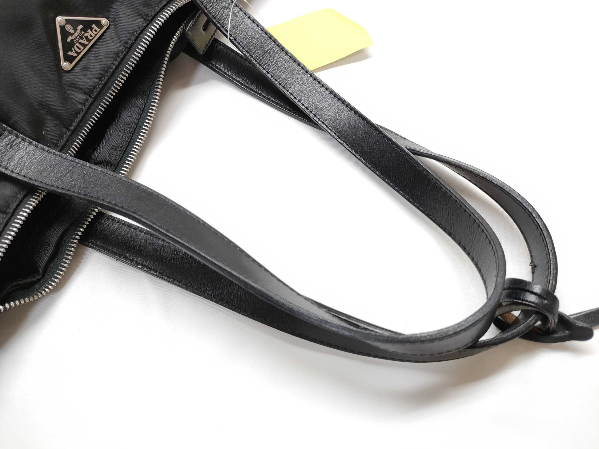 PRADA nylon and leather tote bag