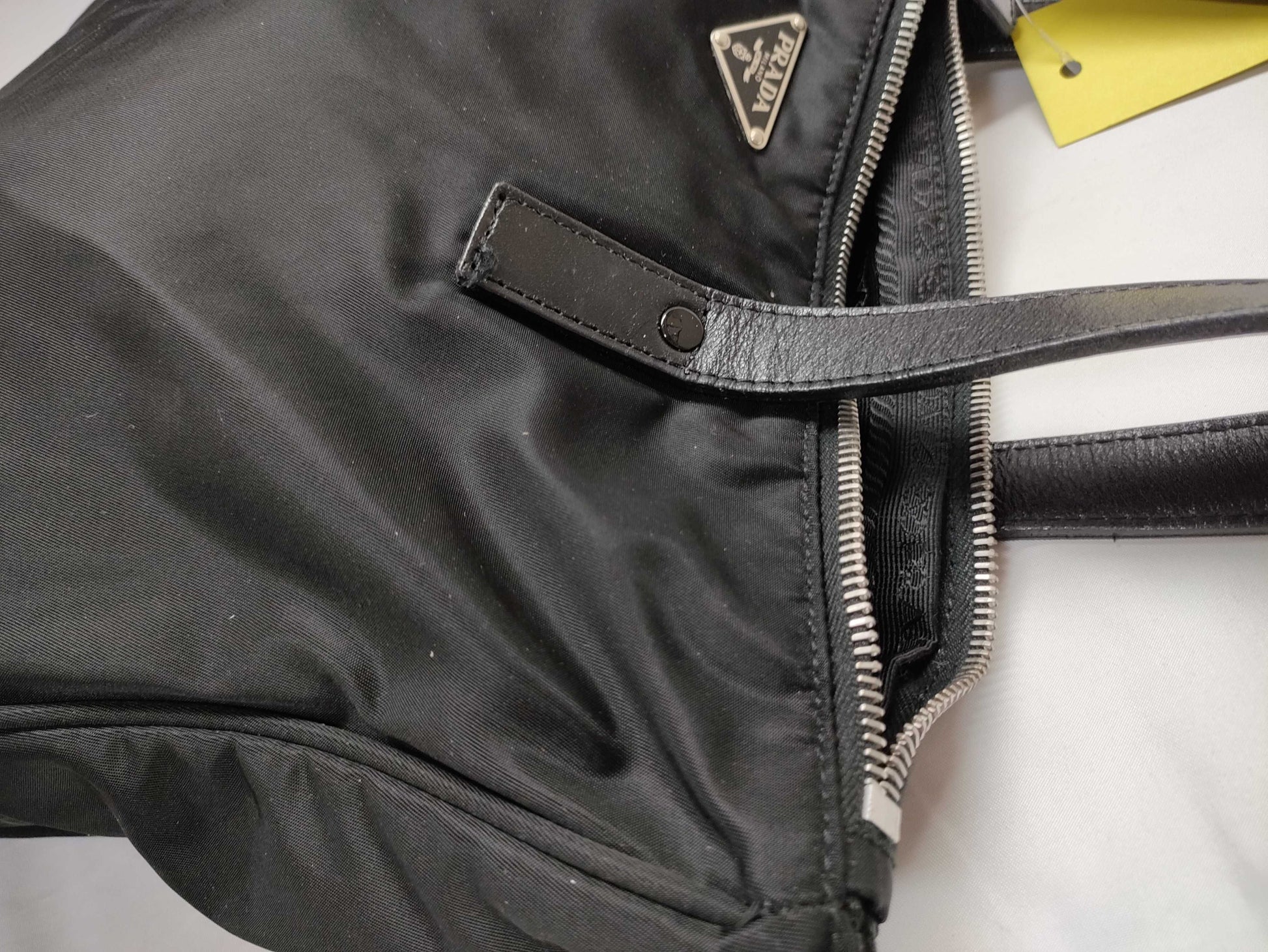 PRADA nylon and leather tote bag