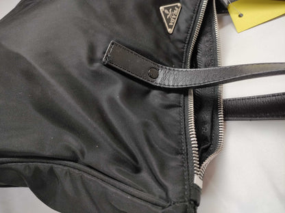 PRADA nylon and leather tote bag