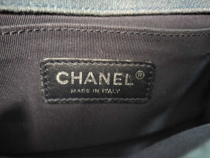 CHANEL Boy Chanel Chevron Denim Shoulder Bag 20862150