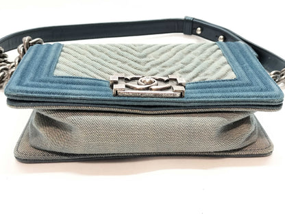 CHANEL Boy Chanel Chevron Denim Shoulder Bag 20862150