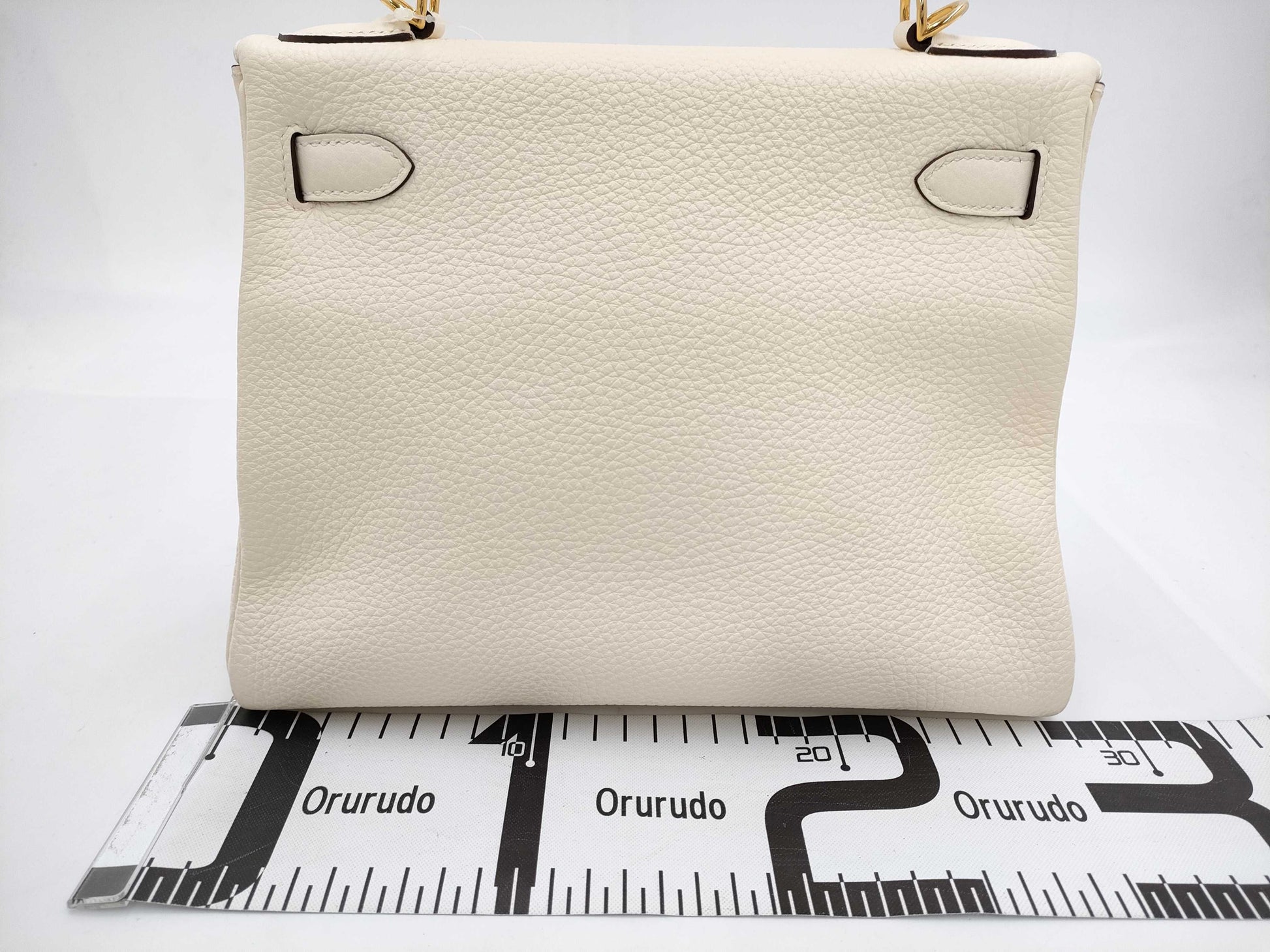 HERMES Kelly 28 Twilly Togo Nata U Stamp Handbag