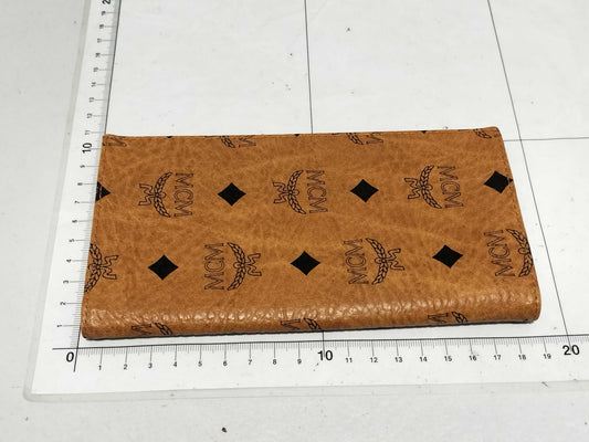 MCM logo all-over pattern flap leather long wallet