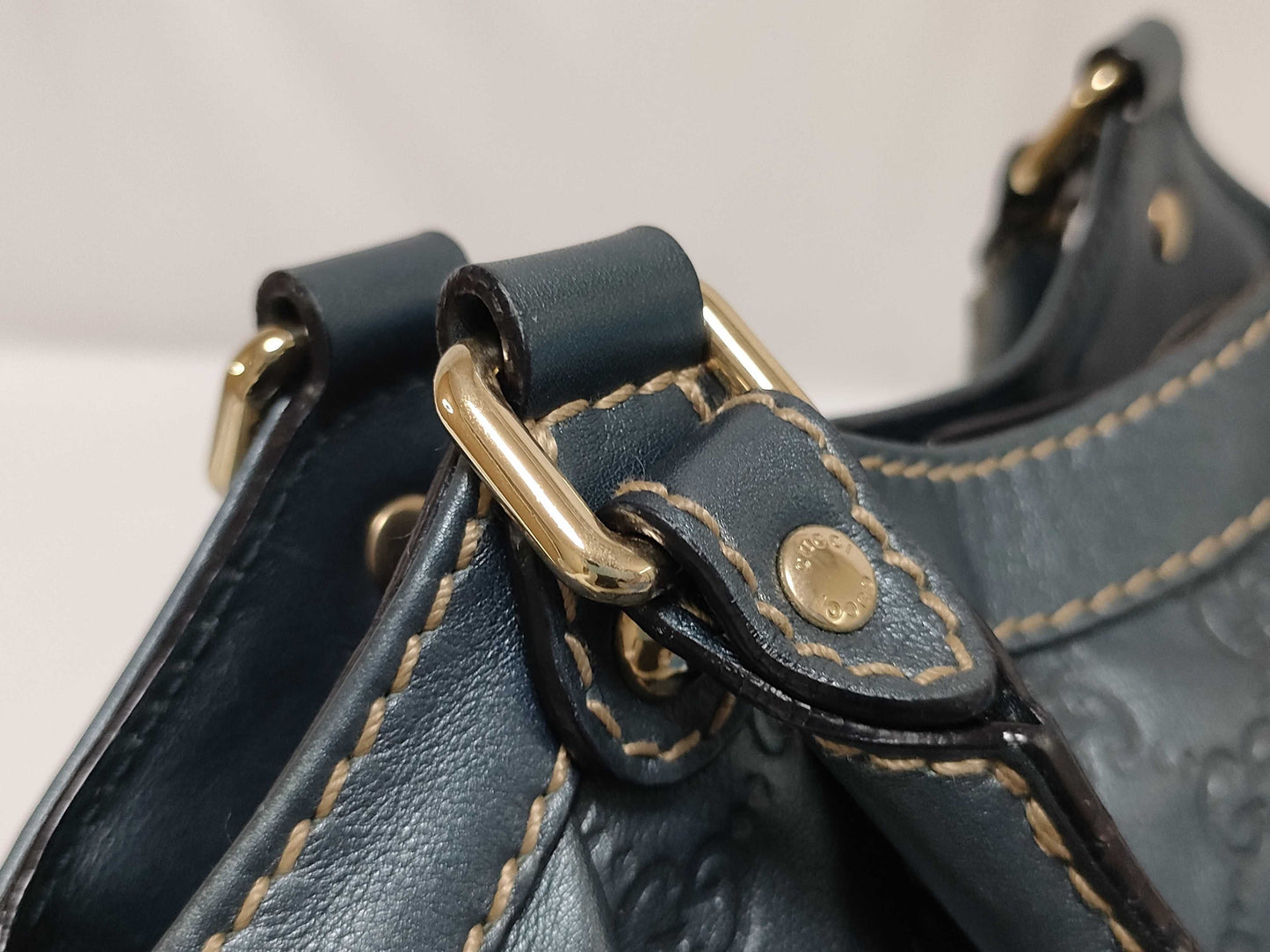 GUCCI Sukey Shima Leather Tote Bag