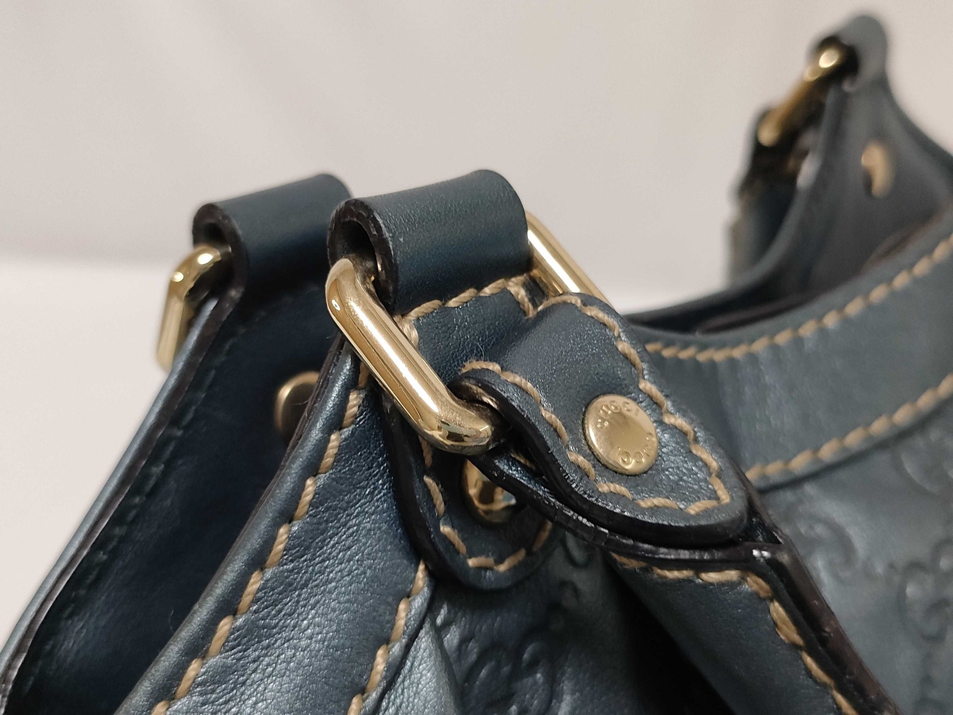 GUCCI Sukey Shima Leather Tote Bag