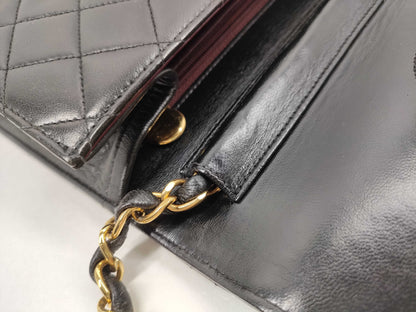 CHANEL Lambskin Matelasse 22 S Flap S Chain Push Lock Gold Shoulder Bag