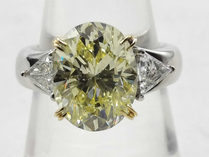 D5.590ct FD0.56ct PT900/K18 13..1g Ring 