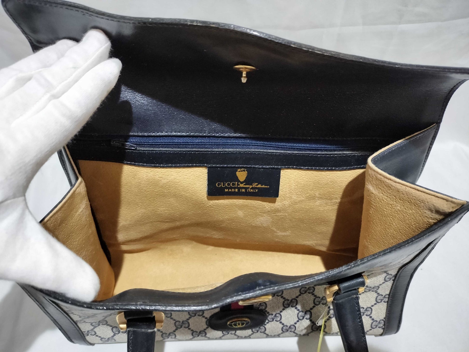GUCCI GG Canvas Old Sherry/Push/Hand Handbag