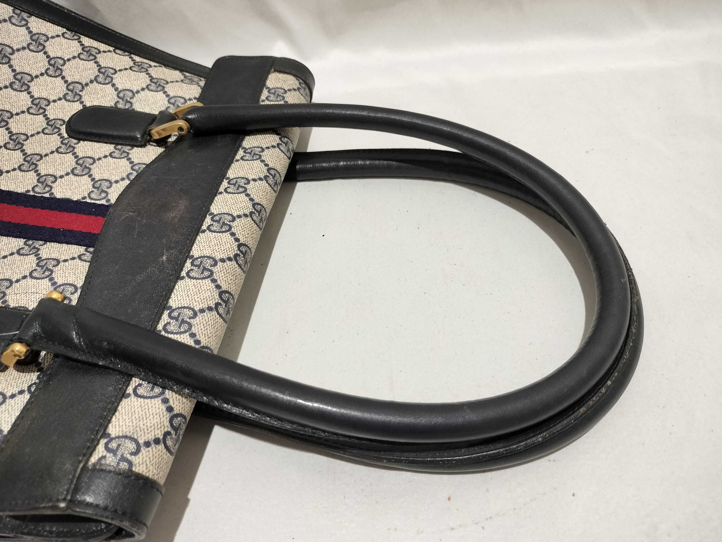 GUCCI GG Canvas Old Sherry/Push/Hand Handbag