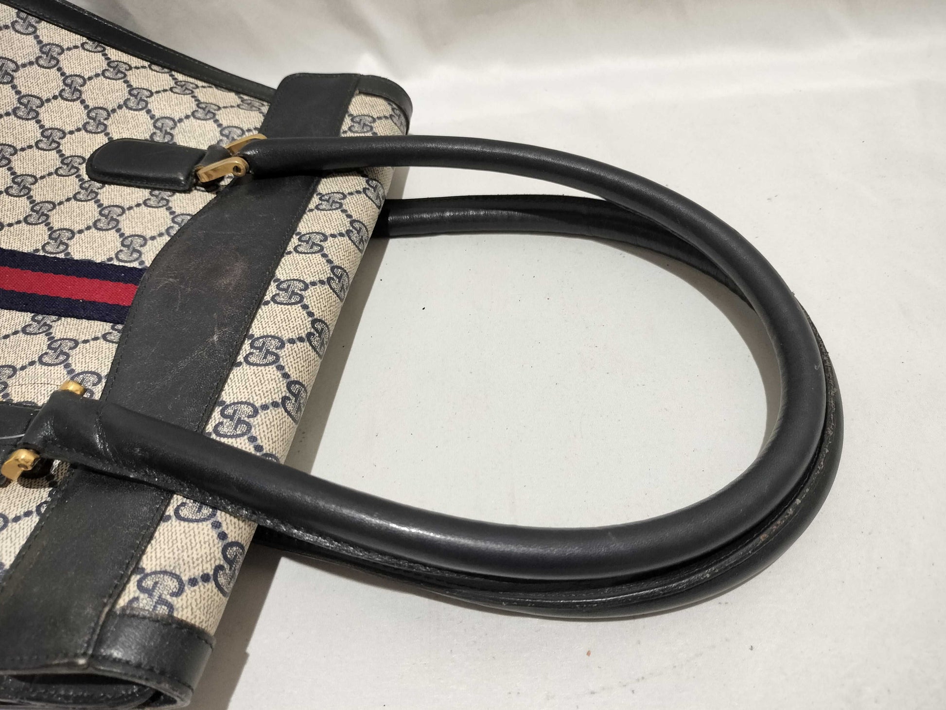 GUCCI GG Canvas Old Sherry/Push/Hand Handbag