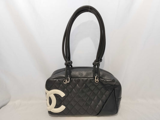 CHANEL Cambon Bowling Tote Black Handbag