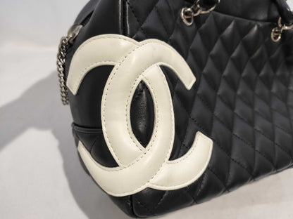 CHANEL Cambon Bowling Tote Black Handbag