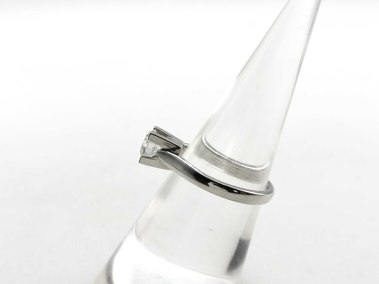 HARRY WINSTON HW Logo D0.72ct Pt950 4.8g Ring 
