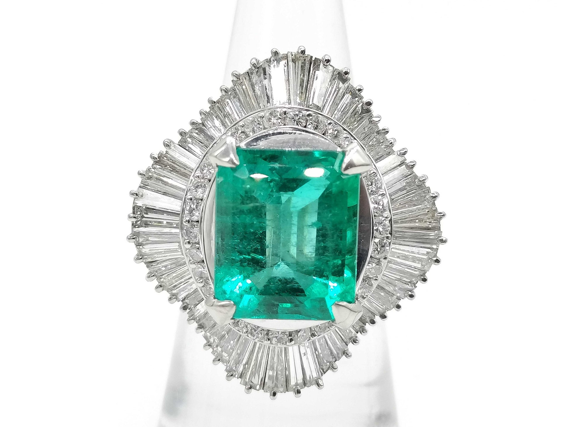 E6.80ct D3.45ct Pt900 19.3g Ring 